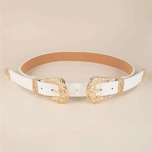 White and gold faux alligator coastal cowgirl western belt adjustable !